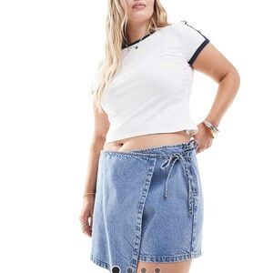 ASOS Curve Denim Wrap Skort